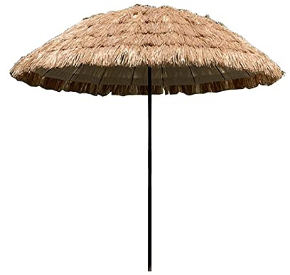 Ombrellone Hawaiano in Paglia da 2,5 m, ombrellone in Paglia Sintetica, ombrellone da Spiaggia Pieghevole per Esterni, Adatto per Giardini, Cortili, Bar