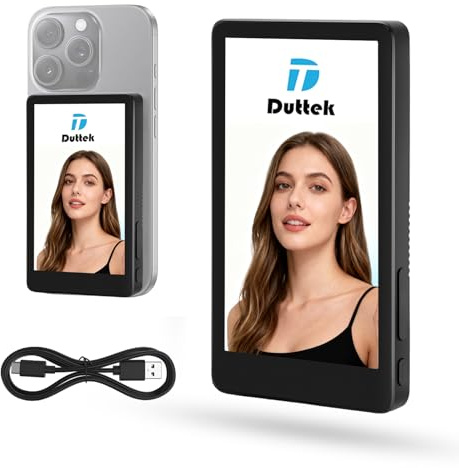 Duttek Selfie Monitor Screen, 4 inch Portable Touchscreen Monitor Specially Designed For Phone Vlog Selfies, Blog Video Shooting, Remote Control And Live Streaming, Compatible iOS & Android Systems