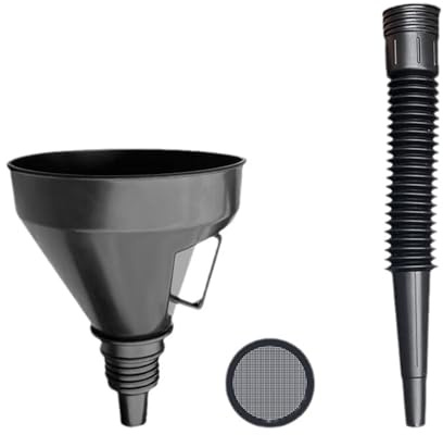 Entonnoir à pétrole pour moto de voiture - tube de buccale de 25 cm de large, unité d'extension détachable, corps en plastique fort, outil de versement pratique | Entonnoir automobile pour la maintena
