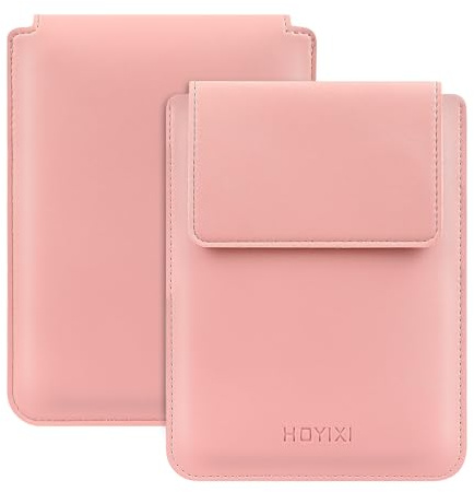 HoYiXi Housse Universel pour 6 inch E-Book Reader Compatible 6 Kindle 2025-2012/6 All-New Kindle/Kobo/Tolino,6 EReader Étui Pochette en Cuir légère pour Ebook de 6 Pouces,Rose