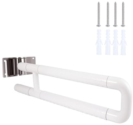 SUNNYNEST Folding Grab Bars for Bathroom 60X13CM No Legs Toilet Safety Grab Bar Slip-Resistant Shower Bathtub Handle Flip Up Toilet Rails for Elderly Disabled Pregnant Women for Wall Toilet Handles