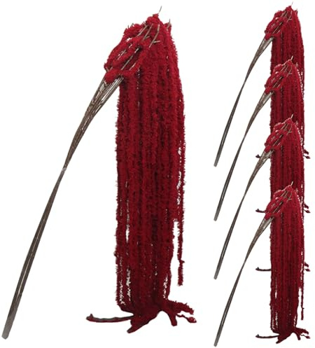 Fleurs suspendues d'amarante séchées, 5 pièces, 51 Pouces, véritable Fleur Artificielle d'amarante préservée pour Arc de Mariage, décoration Murale de Maison