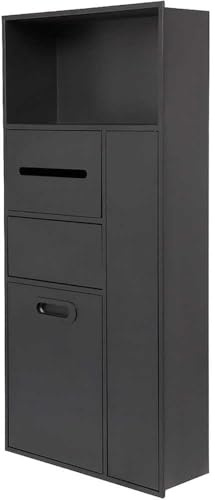 Mensola da doccia in acciaio inox 304 – Impermeabile da incasso per bagno per articoli da toeletta carta igienica e cosmetici – moderno organizer da parete nero