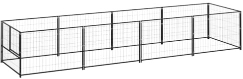 Hundezwinger, Hundekäfig, Tierlaufstall, Welpenauslauf, Laufstall Für Hund, Hundezwinger Schwarz 4 m² Stahl Fürs Welpe, Kaninchen, Katze, Kleine Haustiere
