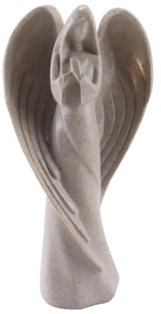 Riven sandsten textur bön ängel harts staty hem dekoration minnesgåva bröst kram 22 cm hög