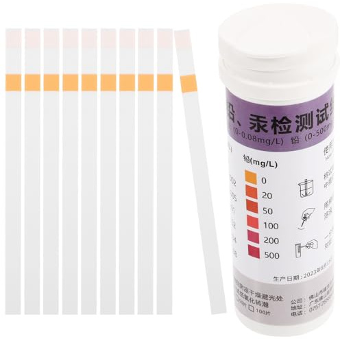 FOMIYES Kit de Prueba de Metales Pesados de 10 Piezas para Agua y Cosméticos Papel Reactivo Proceso de Prueba Rápido y Sencillo para Uso Doméstico u Oficina