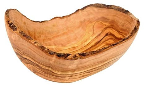 Rustic Olive Wood Salad and Fruit Bowl +/- 40cm