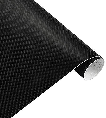 Könighaus (7,89€/m2) 4D Carbon Schwarz Folie 300 x 152 cm blasenfrei mit Anleitung (Autofolie)