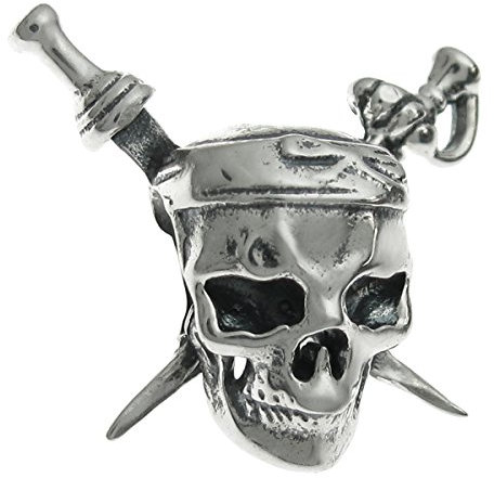 Queenberry Breloque en argent sterling Tête de mort Pirates mort style européen Charm perle