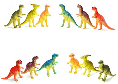 12 Piece Dinosaurs Play Set, Mini Dinosaur Figures Plastic Dinosaur Toys Model, Realistic Dinosaur Figures Cake Topper Dinasaur Party Decorations for Kids