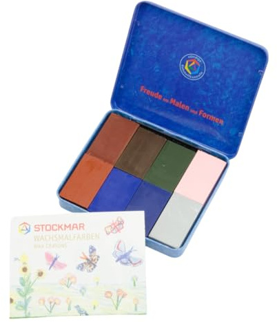 Stockmar 35100 Wachsmalstifte, Wachsmalblöcke, Wachsmaltropfen-Etuis 8er Etui
