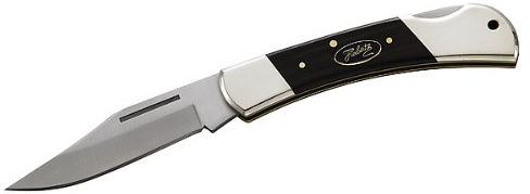 Herbertz Taschenmesser, 440 C-Stahl, Ebenholz-Griffschalen, Neusilberbeschläge,+ Lederetui