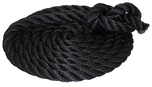 Tauwerk 12mm - Farbe: schwarz 3-litzig gedreht Leine Schnur Festmacher Rope Tau Seil Allzweckseil Reepschnur Lirolen-Tauwerk PP-Multifil, 3-schäftig gedreht (Länge 10mtr.)