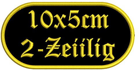 Rechteckiger Aufnäher Rec3 mit stark abgerundeten Ecken - für Deinen Wunschtext - Farben und Größen zur Auswahl - 10x5cm - personalisiert
