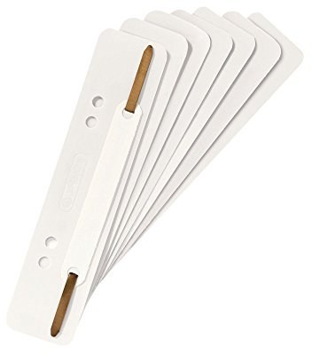Herlitz Heftstreifen aus PP-Folie mit Plastikdeckleiste, 3,4 x 15 cm (150 Stück, Weiß)