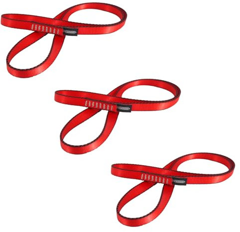NewDoar Kletterschlinge 16 mm Nylon-Schlingenläufer 22 KN 4840 LB Kletterseil zum Klettern, Erstellen von Ankersystemen, Abseilausrüstung, perfekt für Baumarbeiten-Red/180/3