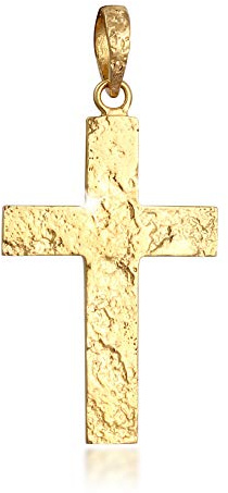 Kuzzoi Silber Kreuz Anhänger für Ketten massivem 925er Sterling Silber für Halsketten Markanter Kreuzanhänger handgefertigt 54 mm hoch