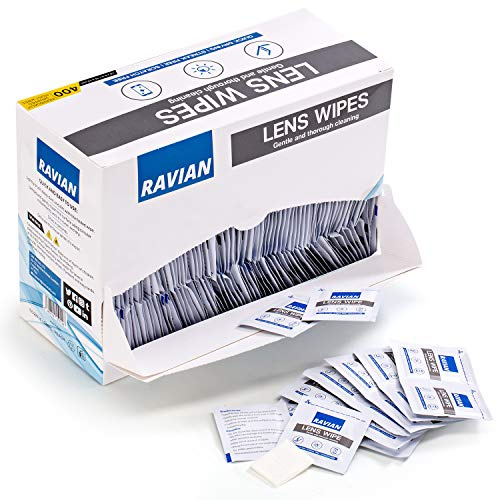 Glasses Cleaner Wipes 400 Individually Wrapped Antibacterial Lens Wipes Multipurpose Suitable for Spectacle Lenses, Cameras, Binoculars, Mirrors, Screens, Optical and Electronic Devices