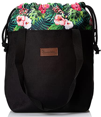 BAMBINIWELT Wickeltasche Schultertasche Shopper Babytasche Windeltasche aus LEDER für Kinderwagen Buggy (Modell 10)