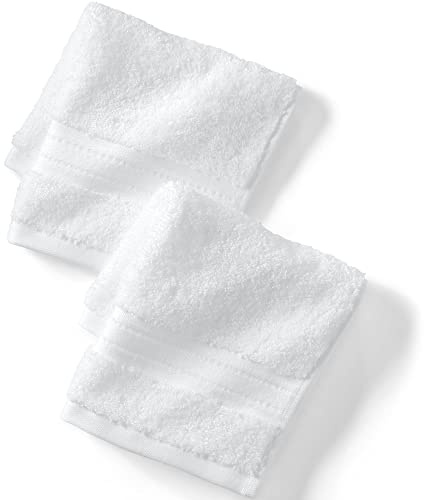 Lands' End Supima Cotton Towels Washcloth Set, 2 Piece White
