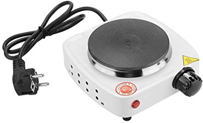 LEOFLA Fornello Elettrico Regolabile 500W Da Viaggio Campeggio Piastra In Ghisa 108 Mm