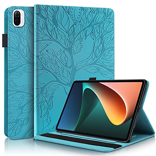 Succtopy Funda para Xiaomi Mi Pad 5/ Mi Pad 5 Pro 11 2021, Folio Flip Funda PU Piel Sintética Ultradelgado Standing Wallet Protectora Tableta Cover Xiaomi Mi Pad 5 2021,Azul