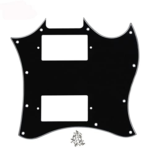 KESHUO 3ply Black Guitar Pickguard Ohne Brückenlöcher-Stil Mit Schrauben Für Sg. Gitarrenteile Pickguard Platte