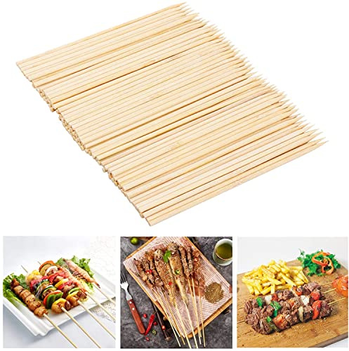 Juego de 400 Pinchos de Bambu para Barbacoa, Pinchos Morunos de Madera Natural, Brochetas para Barbacoa, Palitos de madera para BBQ, Frutas y Manualidades, 15cm