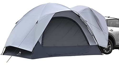 TOMOUNT Heckzelt Wasserdicht Auto Camping Zelt, 3 x 3 x 2.1 m, 4 Personen Familienzelt Kuppelzelt für Trekking, Camping, Outdoor, Hiking