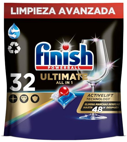 Finish Powerball Ultimate All in 1 Pastillas para el lavavajillas 32 pastillas