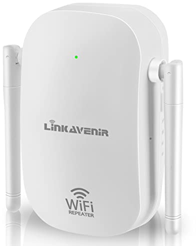 Répéteur WiFi LINKAVENIR 1200Mbps Amplificateur WiFi Puissant Bi-Band 5GHz/2.4GHz WiFi Extender WiFi Repeater Amplificateur WiFi Puissant avec Port Ethernet
