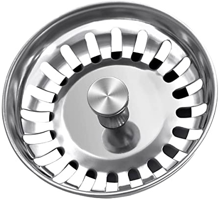 84mm Kitchen Sink Plugs - GLADFRESIT Stainless Steel Strainer Waste Stopper and Basket Strainer Sink