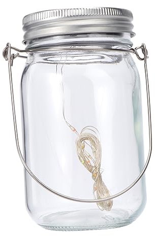 OKUMEYR Solar Jar Light Led Lamp Delicate Hanging Lantern Outdoor Lantern for Garden Decor Jar Lid