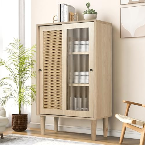 soges Sideboard Anrichte Küchenschrank Aufbewahrungsschrank mit Regal, Schrank für Küche, Esszimmer, Wohnzimmer, 60 x 40 x 100 cm