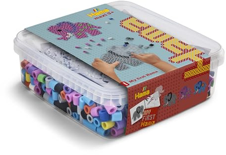 Hama Perlen 8753 Ironing Beads Box with Approx. 600 Maxi Beads, Small Elephant Pin Plate, Ironing Paper, for Children from 3 Years
