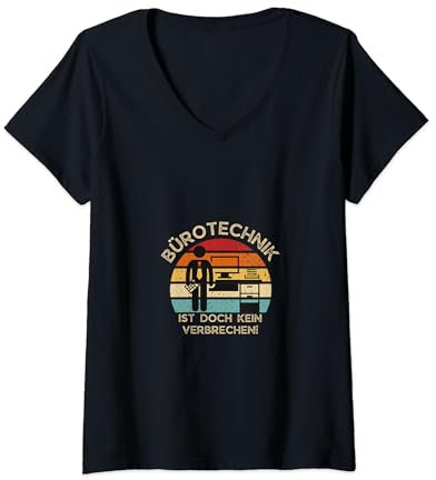 Damen Bürotechnik ist doch kein Verbrechen | Deutsches Meme T-Shirt mit V-Ausschnitt