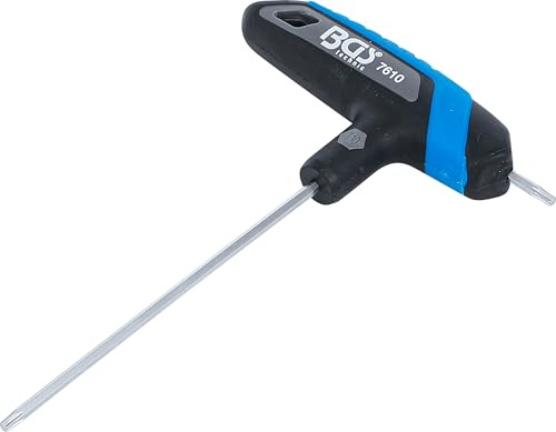 BGS 7610 | Schraubendreher mit T-Griff | T-Profil (für Torx) | T10 | Klingenlänge 100 mm | Chrom-Vanadium-Stahl (S2) | Verchromt, matt | 2-Komponenten-Griff | Kurz- und Langklinge nutzbar