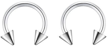 Tolldek 2 Stücke Edelstahl Piercing Nasenstecker, Silber 1.2mm U und Kegel Nostril Piercing Stecker, Piercing Nostril Stecker, Piercing Schmuck für Damen