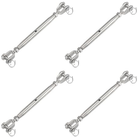 sourcing map Spannschlösser M6 (0,64 cm), geschlossener Körper und Backen, Drahtseilspanner, Edelstahl-Spannschloss, verstellbarer Kabelspanner für Schatten, Segel, Wäscheleine, 725 kg