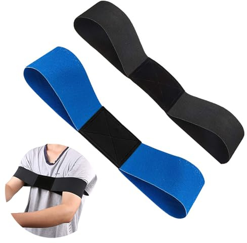 vaolmlop 2 Fasce Elastiche di Collegamento per Golf,Supporto per L'allenamento del Golf,Migliora La Postura dello Swing per Principianti,Correzione della Postura E Dell'allineament(Nero+Blu)
