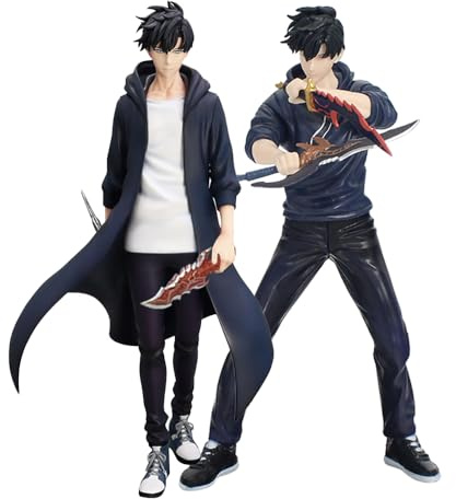 Jilijia Sung Jin Woo Figur Statue Anime stehendes Modell PVC Actionfigur Sammlerstück Home Desktop Dekoration Geschenke 2 Stück