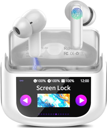 Auriculares Traductor en Tiempo Real 164 Idiomas Traductor Instantaneo de Voz, Cancelación de Ruido ANC/ENC, 7 Modos Traducción, Pantalla Táctil LED, 48 Horas, Cascos Traductores de Idiomas 3-en-1