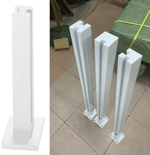 Balaustra quadrata in acciaio inossidabile 304 per ringhiera in vetro bianco, 50-130 cm, regolabile, supporto per pannello in vetro compatibile con design moderno per scale e balconi