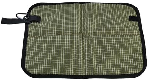 Daleweo Cuscino da esterno pieghevole, impermeabile, per stadio, campeggio, escursioni, tappetino isolato, in tessuto Oxford con moschettone, 36 x 32 cm (verde)