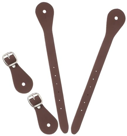 COOPHYA Verstellbare Sporenriemen aus Pu Leder für Damen und Herren 2 Stück Braun Stilvoll und Tragbar für Outdoor Reitsport und Wettbewerbe