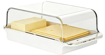 Mantequera Con Tapa | Contenedor conservador hermético transparente de estilo granja,Bandeja Portamantequillas - Para queso crema, cocina Este, encimera, estantería, hogar, dormitorio