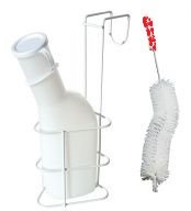 Urinflaschen-Set, Urinflasche (autoklavierbar) mit Halterung und Bürste, milchig TOP QUALITÄT