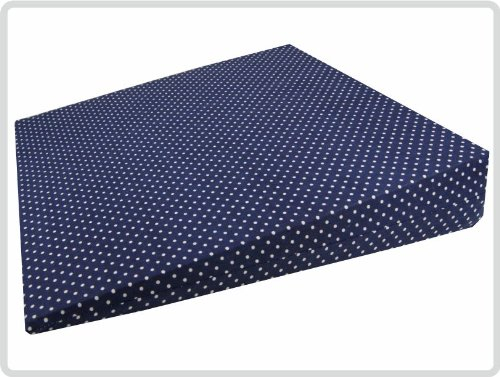 Keilkissen 100% Baumwollbezug! - Kissen Sitzkissen Sitzkeilkissen Sitzkissen Sitzkeil (Blau mit weißen Punkten)