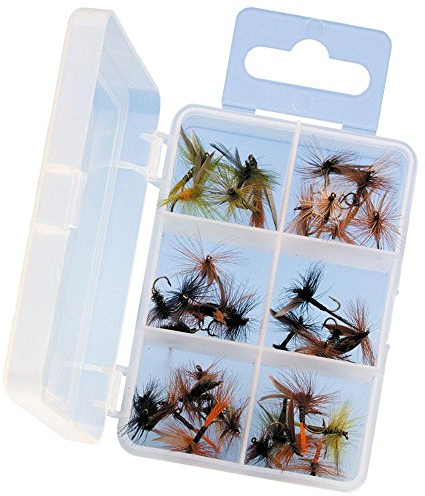 Trockenfliegen Sortiment 30 Fliegen Forellenköder Angel Set Forelle Trout Trockenfliege Kunstköder Äschen Köder