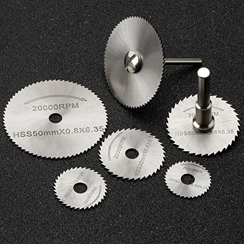 JTENG Dischi Taglio 6 Pezzi Lame per seghe circolari, Sega Disco HSS Seghe Circolari Lame per Tagliare Legno,Plastica, Fibra di Vetro,Rame,Alluminio,Metallo Morbido,per Fai da te Hobbisti